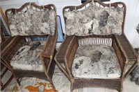 2 Wicker Chairs 1 is a Rocking Chair (arm loose)