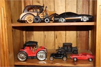 Lot including Wooden Coupe, Cast Iron Car,