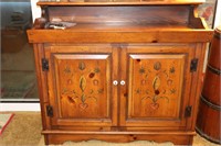 Pine Stereo Cabinet with Magnavox Tuner, 8 Track