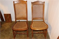 2 Cane Bottom and Back Rocking Chairs
