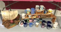 Wagon, cups & misc. houseware items