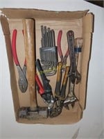 Crescent wrench, Sledgehammer, tin Snips, pliers,