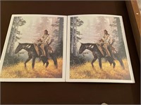 (2) Unmarked Native Prints 18" x 23"