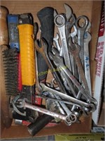 Metric wrenches, staple gun, Allen wrenches, and