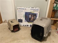 (2) Small Pet Carriers and Folding Carrier in Box
