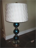 Teal & Chrome Metal Table Lamp 27" high