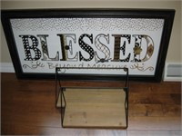 Blessed Picture & 2 Metal/ Wood  Shelves