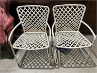 Pair of Vintage Metal and Plastic Webbing Chairs