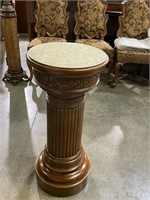 Carved Pedestal with Top that Spins