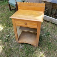 ANTIQUE SMALL CABINET SIDE TABLE  w/1 DRAWER AS IS