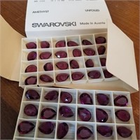 48 PCS SWAROVSKI 18X13 UNFOILED AMETHYST CRYSTALS