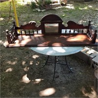 ANTIQUE WOODEN FURNITURE TOP WITH MIRROR