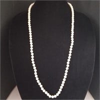 PEARLS KNOTTED NECKLACE IVORY ACRYLIC