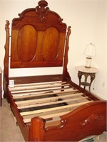 Beautiful Victorian Ornate Walnut Bed with Unique