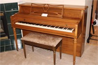 Mid Century Bradbury Piano with Maple Case