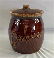 7 inch brown drip cookie jar