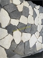 Marble Mosaic Tile- white dark grey