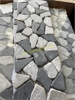 Marble Mosaic Trim Tile- Dk & lt grey