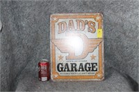 REPOP "DADS GARAGE" TIN SIGN