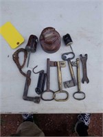 Large brass keys,  insulators and more