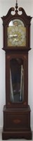 EARLY 20TH C. INLAID MAHOGANY GRANDFATHER CLOCK