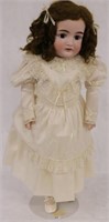 28" GERMAN BISQUE HEAD DOLL, COMPOSITION BODY,