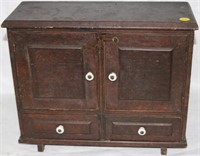 SMALL 19TH C. CHILD'S GRAIN PAINTED CUPBOARD, 2