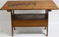 LATE 19TH C. PINE & POPLAR HUTCH TABLE, NATURAL