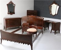 8 PC. MAHOGANY BEDROOM SET TO INCLUDE 3 DRAWER