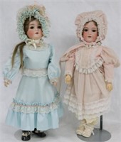 TWO 24 1/2" GERMAN BISQUE HEAD DOLLS TO INCLUDE