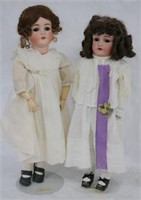 TWO GERMAN BISQUE HEAD DOLLS TO INCLUDE 24" & 25"