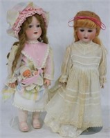2 GERMAN BISQUE HEAD DOLLS TO INCLUDE 20" ARMAND