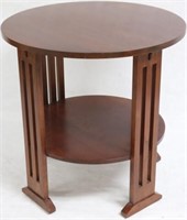 STICKLEY MISSION STYLE ROUND OCCASIONAL TABLE,