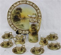 16 PC. SCENIC NIPPON DEMITASSE SET TO INCLUDE 10"