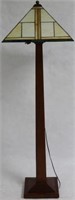 SOLID CHERRY MISSION STYLE STICKLEY FLOOR LAMP,