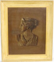 OIL ON CANVAS BUST OF DIANA GODDESS OF LOVE,
