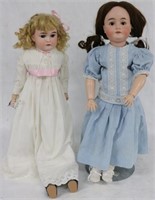 2 GERMAN BISQUE HEAD DOLLS TO INCLUDE 26"