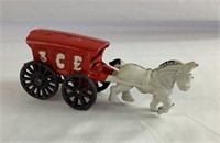 Small 7 inch cast-iron ice wagon