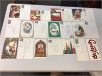 1959 used Christmas cards & envelopes