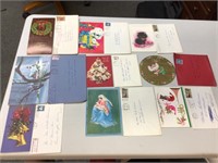 1974 used Christmas cards & envelopes
