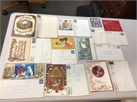 1974 used Christmas cards & envelopes