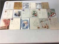 1944 used Christmas cards & envelopes