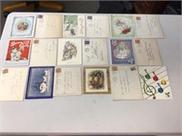 1945 used Christmas cards & envelopes