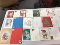 1983 used Christmas cards & envelopes