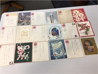 1951 used Christmas cards & envelopes