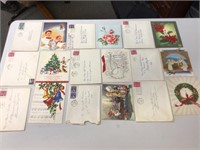 1949 used Christmas cards & envelopes