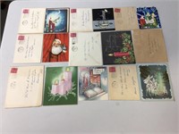 1951 used Christmas cards & envelopes