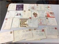 1938 used Christmas cards & envelopes