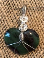 Jewelry: Zoisite with Ruby Pendant
