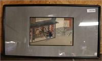 Framed Oriental Wood Blockprint